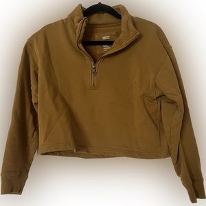 Girlfriend Collective Saturn 50/50 Relaxed Fit Half-Zip Sweatshirt Size Small